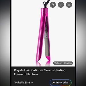 Royale Platinum Genius Heating Element Flat Iron -hot pink diamond collection